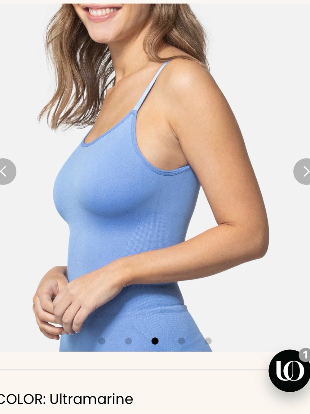 UnderOutfit Shaping Cami Adjustable-Straps have clip-clasp Ultramarine 2X NWT - Picture 2 of 12